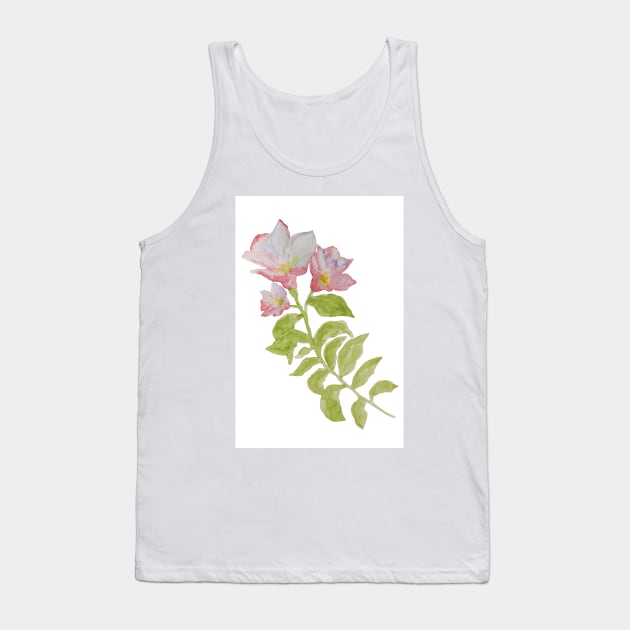 The branch flowering pink wild flower, isolated on white background. Tank Top by AnaMOMarques